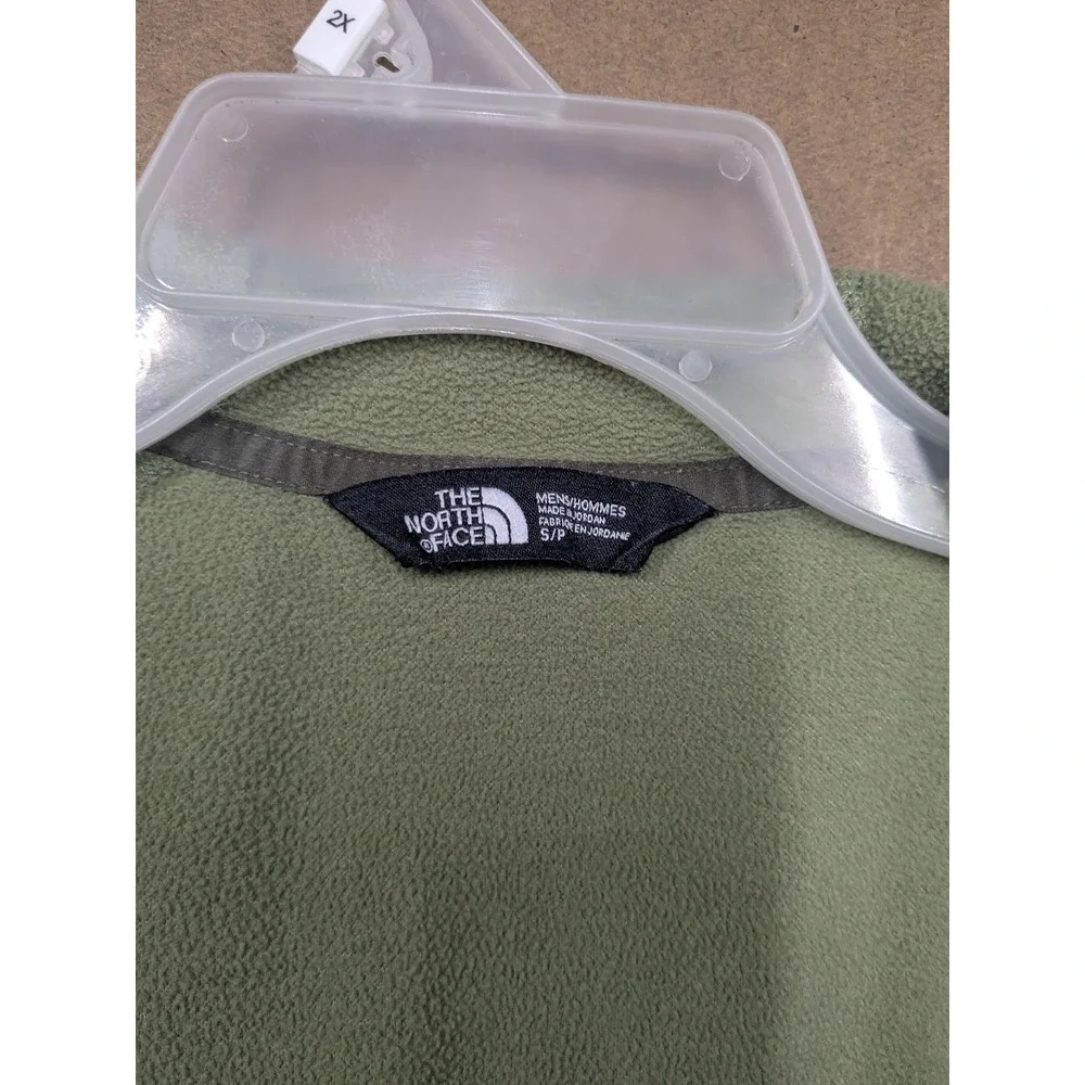 The North Face Mens Full Zip Hooded Fleece Jacket Sage Green Heather Small